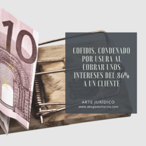 COFIDIS. INTERESES. USURA