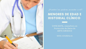 Historial clínico menores Protección de Datos.